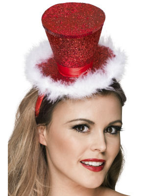 Red Mini Tophat on Headband S39809
